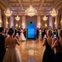 Miroir Magique Arche de 65 Pouces avec Écran Tactile de 32 Pouces, Cabine Photo Selfie avec Boîte Volante et Lumière Ambiante Personnalisable
