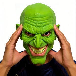 Maschera in Latex Realistica da Goblin Verde, Costume da Mostro Spaventoso, Travestimento Completo con Rughe Dettagliate e Sorriso, per Feste di Halloween, Divertente e Stravagante - Product Image 3