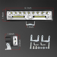 Feux de travail auxiliaires LED pour tracteur, 12V 24V, 6 pouces, format compact et fin, 66W, faisceau combiné, éclairage latéral et de recul
