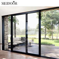 Porte coulissante panoramique extérieure personnalisée pour villa, double vitrage, en alliage d'aluminium robuste, isolante thermiquement