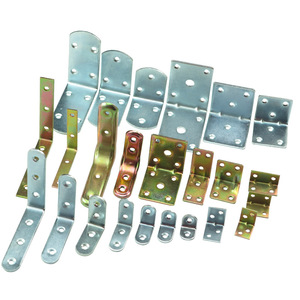 Équerres d'angle en acier au carbone zingué en forme de L pour le renforcement de meubles, tables et chaises - Product Image 1