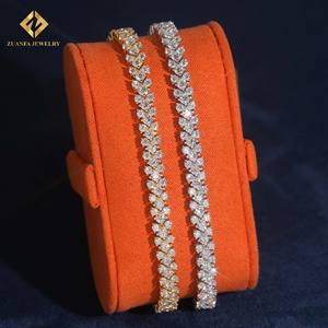 ZUANFA JEWELRY Moissanite Tennis <b>Bracelets</b> 18K Gold Plated 5.2MM Prong Setting Women's Luxury <b>Bracelet</b> - Product Image 1