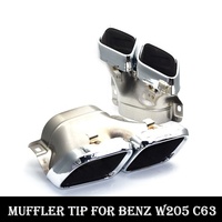 Diffuseur carré pour Benz W205 C200 C180 C300 jusqu'à C63, embouts d'échappement quadruples AMG, acier inoxydable 304, argent, noir