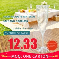 Gobelets en plastique PS transparents jetables KANGLI pour fête, verres à vin 6oz, verre à poudre argentée, style américain
