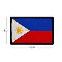 Étiquette patriotique personnalisée 8*5cm crochet et boucle Haïti brodé petit pays drapeau patchs pour la décoration