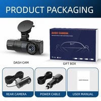 Dash Cam 3 Kanal 4k 3-CH Dashcam Mobil DVR WiFi GPS G-Sensor Mode Parkir Kamera Dasbor 4k Dash Cam Depan dan Belakang 4k Car Dvr