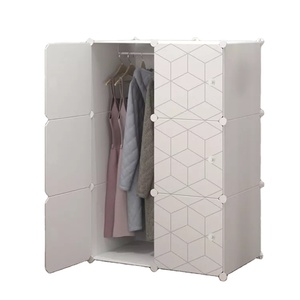 Armoire modulaire portable <span class=keywords><strong>pas</strong></span> chère, 12 cubes, noire avec porte blanche, boîte <span class=keywords><strong>de</strong></span> <span class=keywords><strong>rangement</strong></span> en plastique - Product Image 1