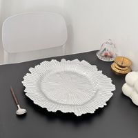 Super glanzende, luxe bruiloftsbanket fruitplateau, Europese lichte luxe decoratieve schaal, effen patroon, huishoudelijk, westerse gerechten