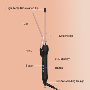 Rizador de Pelo Pequeño de 9 mm para Hombres y Mujeres, Rizador Profesional Delgado para Rizos en Espiral Apretados - Product Image 2