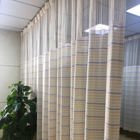 Jacquard 7.5m * 2m Polyester Tissu Anti Bactérien Intimité Hôpital avec Tige Antibactérien Hôpital Rideau