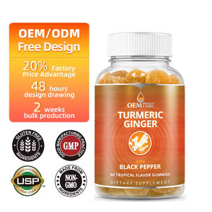 OEM Vegan Vitamin C Turmeric Gummies Suplementos alimenticios antioxidantes Gummy Candy Dosis 1-2 días Entrega para adolescentes - Product Image 1