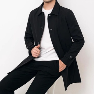 Custom Wholesale Casual Loose Design Solid Color Business <strong>Trench</strong> Jacket <strong>Coat</strong> Men Long Lapel Windbreaker <strong>Coats</strong> for Male - Product Image 3