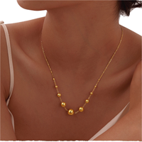 Collier Pendentif Gaovo en Acier Inoxydable Plaqué Or 18 carats, Étanche, Élégant, avec Chaîne à Billes, Bijou Tendance pour Femme, Usage Quotidien