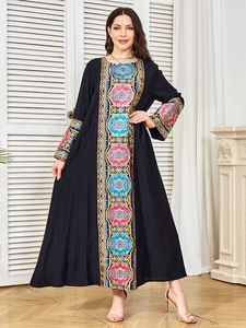 Dubai New Maxi Style Loose Size Islamic Women Party Sequin Abaya Dress <strong>Kaftan</strong> - Product Image 2