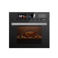 Four à vapeur combiné encastrable 40L-60L avec écran couleur, four électrique intelligent 3-en-1, intérieur en acier inoxydable pour cuisine domestique
