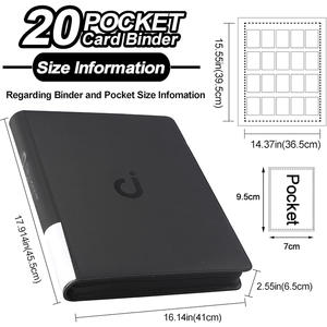 Reliure pour cartes avec logo personnalisé, 20 pochettes, reliure pour cartes à collectionner pouvant contenir jusqu'à <span class=keywords><strong>2000</strong></span> cartes avec 50 pochettes - Product Image 3