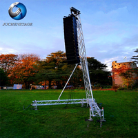 Torre de Soporte para Altavoces Line Array con Estructura de Suspensión y Grúa Eléctrica de Cadena