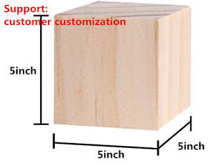 Blocco di legno massello da 5 pollici in legno cubo blocchi quadrati per la creazione di <span class=keywords><strong>Puzzle</strong></span> con decorazioni per la casa blocchi cubo puntelli fotografici e progetti fai da te - Product Image 3