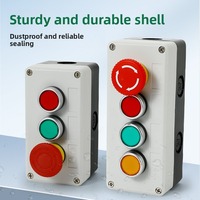 Caja de Control con Interruptor de Botón, Botón de Parada de Emergencia para Elevador, Caja de Botón de Parada de Emergencia con Luz Indicadora, Caja Industrial Impermeable
