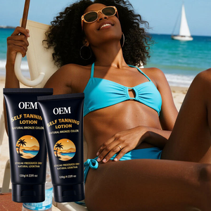 Lotion de bronzage foncée beurre soins du corps crème solaire huile de bronzage soins de la peau OEM autobronzant huile de bronzage sans soleil hydratant beurre de karité - Product Image 3