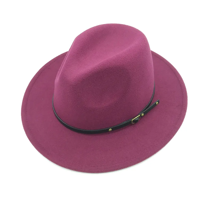 Customized Wholesale Wide Brim Rope leather Deco fedora hat Fashion