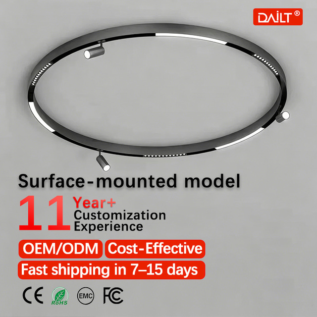 Dimmable Modern Design Circular Magnetic LED Track Light Aluminum 48V Ceiling Linear Rail Lighting System CRI 90 3-Year Warranty