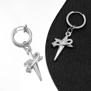 New Cross Star Winding <strong>Stainless</strong> <strong>Steel</strong> Vintage Earrings Ear Clip High Quality Male Female Design Gift Trendy - Product Image 5