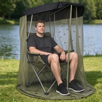 Moustiquaire portable pliable pour chaise, protection respirante en maille anti-insectes pour pêche en extérieur, camping, terrasse, chaise non incluse