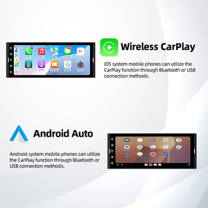 Duy nhất DIN phổ Android Car đài phát thanh stereo hệ thống đ<span class=keywords><strong>a</strong></span> phương tiện được xây dựng trong không dây Carplay Android Auto GPS Wifi Bảng điều khiển - Product Image 5