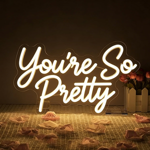 Spedizione Rapida, Insegna Luminosa Personalizzata 'You're so Pretty' in Acrilico Bianco Caldo, Cartello Illuminato per Decorazioni Casa, Ufficio e Feste - Product Image 5