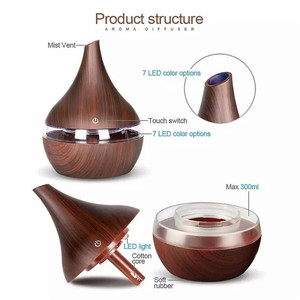 Máy tạo độ ẩm không khí hạt gỗ mini, Máy khuếch tán hương thơm tinh dầu siêu âm với màu sắc thay đổi ánh sáng ban đêm cho phòng ngủ gia đình - Product Image 2