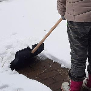Palas para nieve de aluminio y madera con cabezal grande y mango en D, equipo para quitar nieve, pala para limpiar y remover nieve para entradas de vehículos - Product Image 4