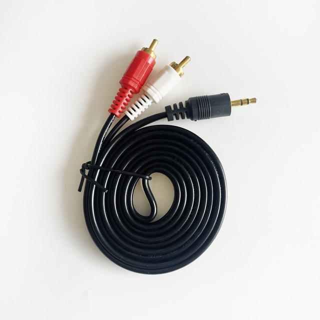 Car Audio 3.5mm to Dual RCA Stereo Cable with Golden Plated Connectors PVC Jacket & Foil Shielding Mobile Accessories Data Cable