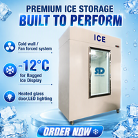 Congélateur commercial extérieur Soardragon 760L pour stockage de glace en cubes, présentoir de glace en sacs à paroi froide pour 100 sacs