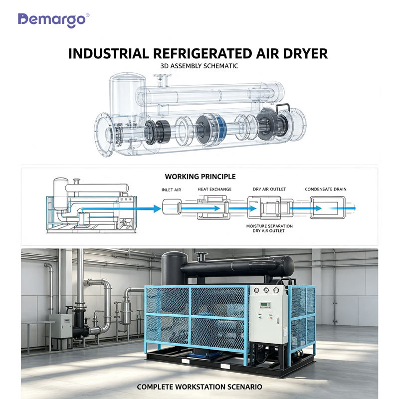Blue 80m3 Water Cooled Compressed Air Dryer 2825CFM for Industrial ...
