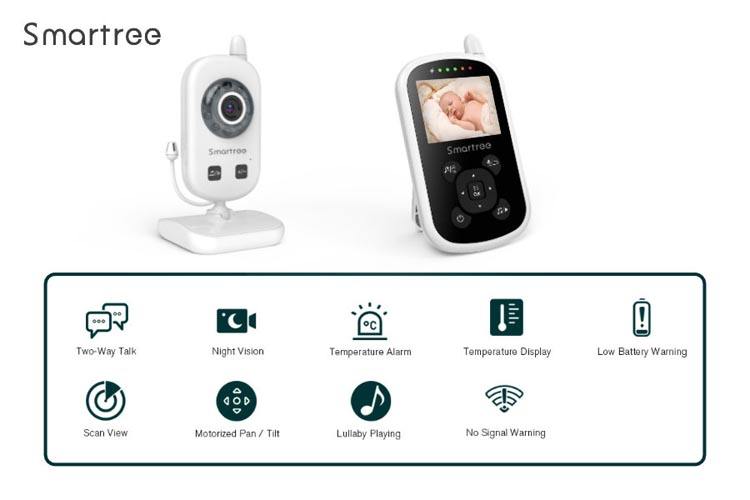 HD Video Baby Monitor Wireless Inch LCD Screen Two Way Audio