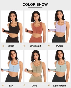 Soutien-gorge de <span class=keywords><strong>sport</strong></span> grande taille à fermeture éclair, anti-choc haute résistance, anti-affaissement, pour yoga, avec <span class=keywords><strong>maintien</strong></span> puissant et <span class=keywords><strong>fort</strong></span> impact - Product Image 6