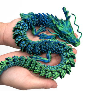 Dragón Articulado Impreso en 3D - Juguete Flexible con Diseño de Dragón, Impresión 3D en Morado e Iridiscente Azul, Decoración Genial para Escritorio y Regalo Único - Product Image 5