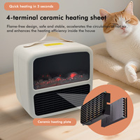 Chauffage d'appoint de bureau intelligent à flamme 3D dynamique, chauffage instantané, compact et élégant