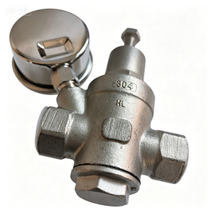 Vanne <span class=keywords><strong>de</strong></span> réduction <span class=keywords><strong>de</strong></span> <span class=keywords><strong>pression</strong></span> d'<span class=keywords><strong>eau</strong></span> en acier inoxydable 304 DN15 PN16 avec manomètre, régulateur <span class=keywords><strong>de</strong></span> <span class=keywords><strong>pression</strong></span> fileté réglable pour l'alimentation en <span class=keywords><strong>eau</strong></span> - Product Image 4