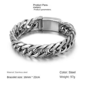 Joyería para Hombre, Brazalete de Acero Inoxidable, Brazalete de Eslabones Cubanos, Brazalete Grueso, Joyería de Acero Inoxidable Duradera y Elegante - Product Image 6