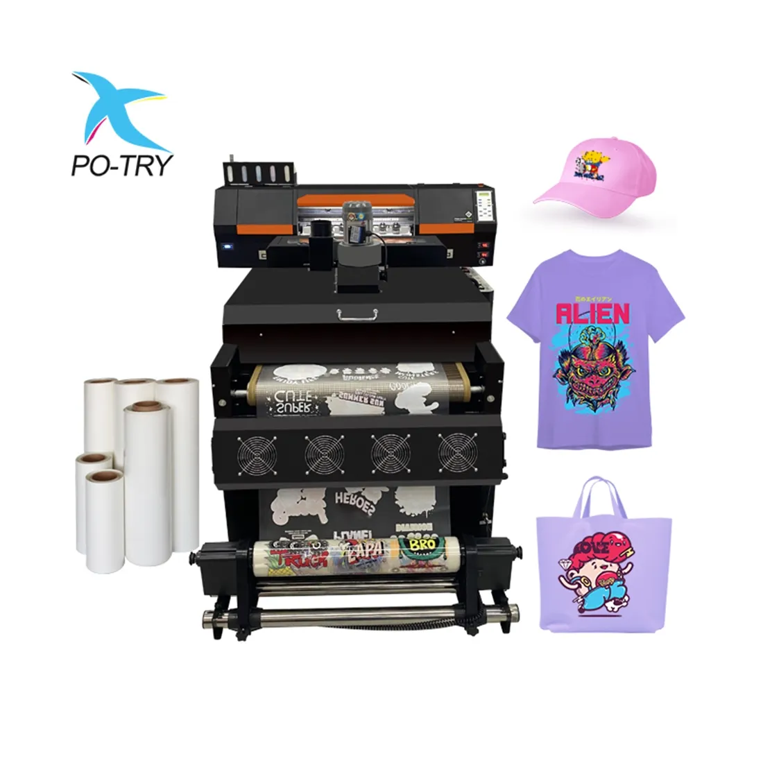 POTRY I3200 breites Format PET-folie vinyl digitale Wärmeübertragung T-Shirt-Drucker