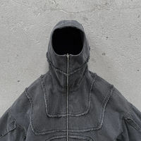Sudadera con capucha y cremallera para hombre, diseño de Spider-Man Ninja, 600 g/m², gruesa, con máscara, sudadera con cremallera