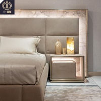 Dirani Design Neues Luxuriöses Italienisches Soft-Bett mit LED-Beleuchtung in Voll-/Queen-/King-Größe, Verstellbarer Stahlrahmen, Echtes Leder
