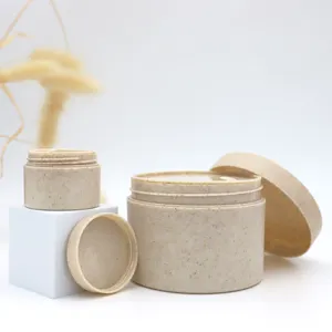 Pot biodégradable de crème de conteneur d'emballage cosmétique de pot recyclable écologique de paille de blé