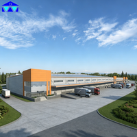 Centre logistique à structure en acier rigide conçue en 3D BIM, haute capacité de charge, pour la distribution en entrepôt