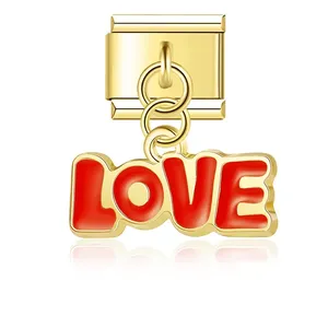 Hapiship pulsera encantos 9mm amor beso corazones Margarita regalo de cumpleaños para niñas hija joyería de acero inoxidable italiano DJ326 - Product Image 4