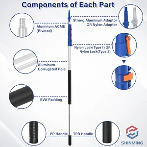 Vendite calde ampiamente utilizzate per la pulizia delle finestre telescopiche aste allungabili con manico lungo