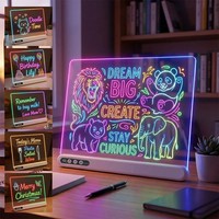 Tableau de Dessin LED Portable pour Enfants, Effaçable, Modes de Couleurs Multiples, Jouet d'Apprentissage Préscolaire en Acrylique