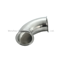 Codo Tri Clamp Estándar ISO DIN 3A, Codo de Acero Inoxidable 304/316L Personalizado de 90 Grados °   Abrazadera de Sujeción/Punta de Soldadura para Alimentos Higiénicos